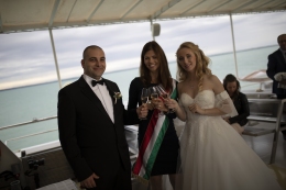 Christyna és Gábor hajós esküvői szertartása a Balatonon
